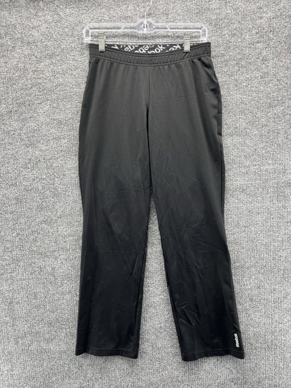 Reebok Track Pants Womens Small Black Workout Ready Straight Leg Gym Athletic